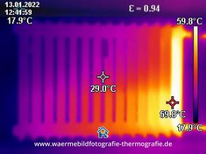 Thermografie / Wärmebild: Schlechte Heizleistung Heizung