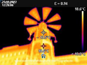 Thermografie der Weihnachtspyramide in Bochum mit unserer Wärmebildkamera